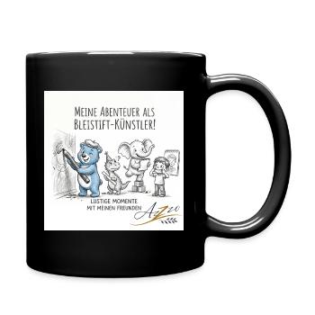 Bleistiftkünstler-Abenteuer mit Freunden - Tasse einfarbig - Schwarz - Rechts