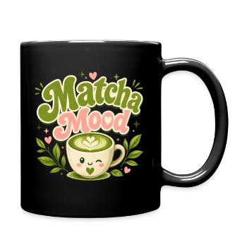 Matcha Mood Latte Charm - Full Colour Mug - black - Right