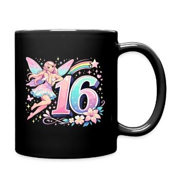 Elfe du 16e anniversaire – Design graphique pastel - Mug uni - noir - Droite
