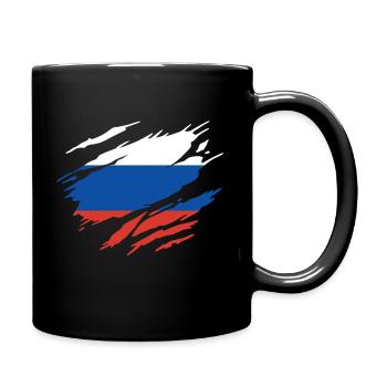 Russische Flagge Russlands - Tasse einfarbig - Schwarz - Rechts