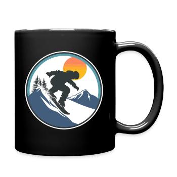 Snowboarding Graphics - Full Colour Mug - black - Right