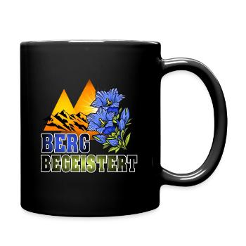 Bergbegeistert-Enzian - Tasse einfarbig - Schwarz - Rechts