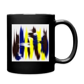 Énergie abstraite bleu et jaune - Mug uni - noir - Droite