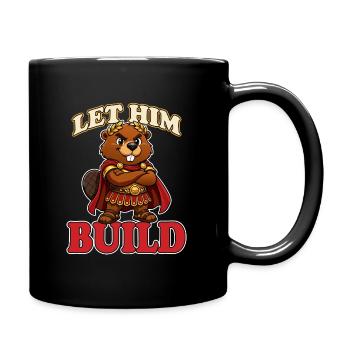 Let Him Build Funny Roman Beaver Meme Mascot - Full Colour Mug - black - Right
