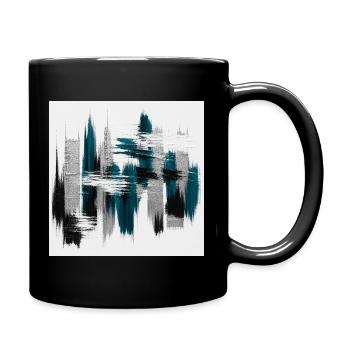 Abstrait Bleu Teal et Gris Urbain - Mug uni - noir - Droite
