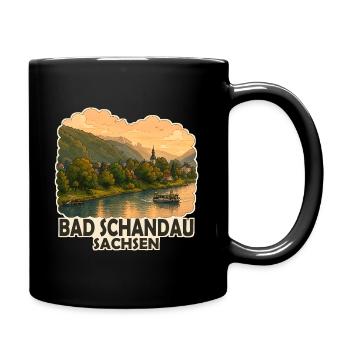Bad Schau an der Elbe in Sachsen - Tasse einfarbig - Schwarz - Rechts