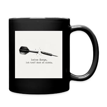 Dart Spruch: Ich Treff Doch Eh Nichts - Tasse einfarbig - Schwarz - Rechts