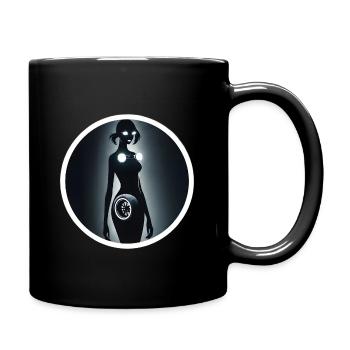 Cyberpunk Cyborg Car Girl Silhouette - Mug uni - noir - Droite