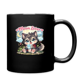 Moon Lover – Loup-Garou Kawaï sous la Lune - Mug uni - noir - Droite