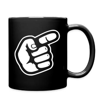 Direction pointée de la main avec le doigt - Mug uni - noir - Droite