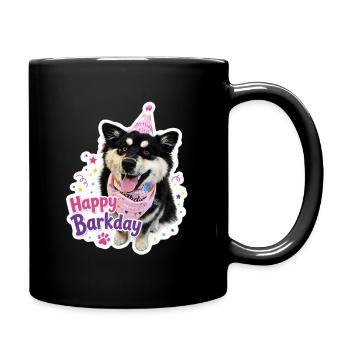 Happy Barkday Finnish Lapphund - Full Colour Mug - black - Right