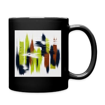 Éclats abstraits Vert Bleu Brun - Mug uni - noir - Droite