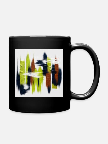 Éclats abstraits Vert Bleu Brun - Mug uni - noir