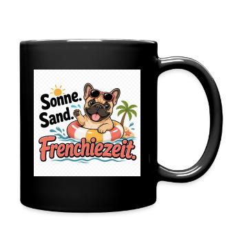 Sonne Sand Frenchzeit - Tasse einfarbig - Schwarz - Rechts