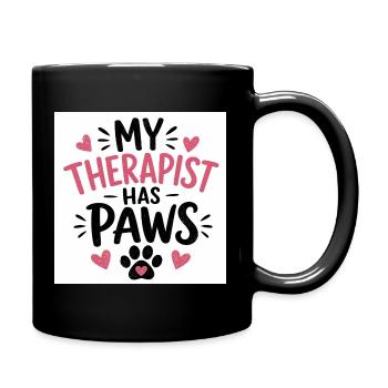 Mon thérapeute a des pattes - Mug uni - noir - Droite
