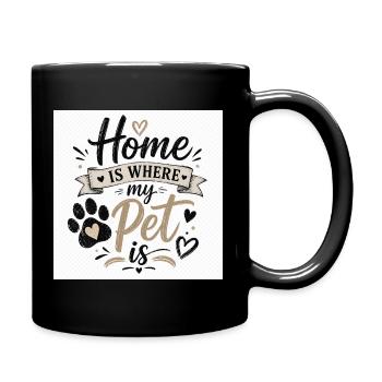 Chez moi, c’est là où se trouve mon animal de compagnie - Mug uni - noir - Droite
