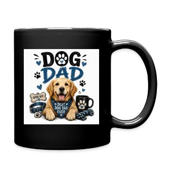 Le père du chien dessine le style patte amoureuse - Mug uni - noir - Droite