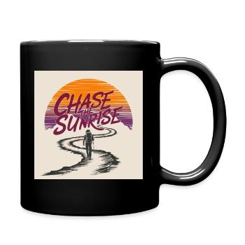 À la poursuite de l'aventure du lever du soleil - Mug uni - noir - Droite