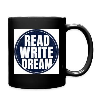 Vintage Read Write Dream Badge - Full Colour Mug - black - Right