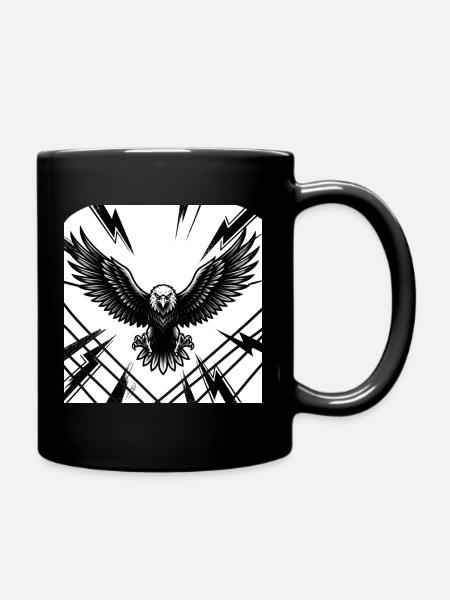 Eagle's Tower - Monochrome - Full Colour Mug - black