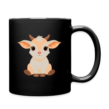 Cute Baby Goat - Full Colour Mug - black - Right