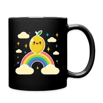 Kawaii Lemon Rainbow - Full Colour Mug - black - Right