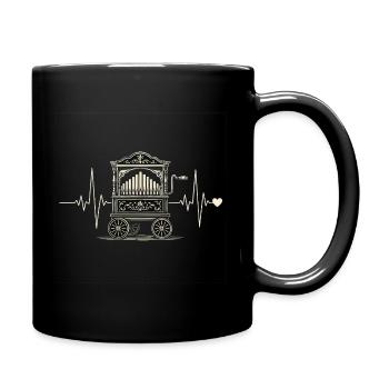 Battement de cœur d’orgue à baril | Motif musical de vielle à roue - Mug uni - noir - Droite
