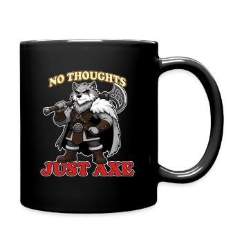 Pas de réflexions juste la hache Mascotte drôle du loup viking - Mug uni - noir - Droite