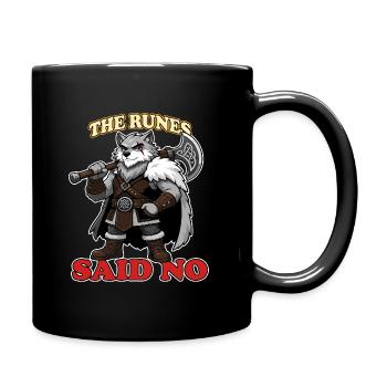 Les runes disaient pas de mascotte viking loup nordique drôle - Mug uni - noir - Droite