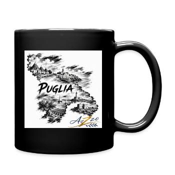 Azzo Puglia Skizzenkarte  - Tasse einfarbig - Schwarz - Rechts
