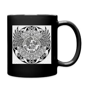 Leben und Leben Lassen Maori Mandala - Tasse einfarbig - Schwarz - Rechts