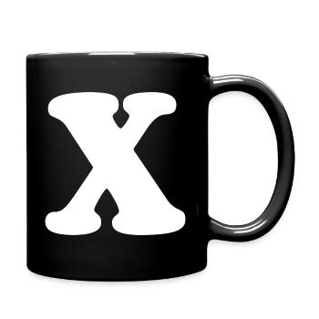 Großes X Stil-Print | Buchstabe X | X Logo - Tasse einfarbig - Schwarz - Rechts