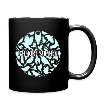 Vogelsilhouetten Vogelstimmen - Tasse einfarbig - Schwarz - Rechts