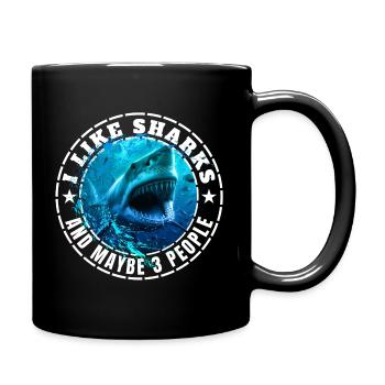 J’AIME LES REQUINS ET PEUT-ÊTRE TROIS PERSONNES - Mug uni - noir - Droite