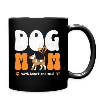 Dog Mom Hundemama Spruch Shirt Geschenk - Tasse einfarbig - Schwarz - Rechts