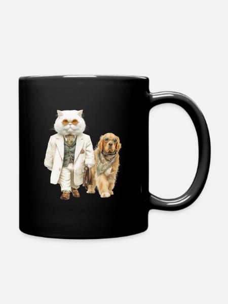 Old Money Cat – Élégance sur pattes de velours - Mug uni - noir
