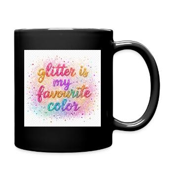 Les paillettes sont ma couleur préférée - Mug uni - noir - Droite