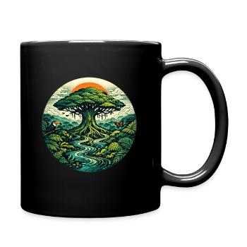 Traum vom Amazonas - Tasse einfarbig - Schwarz - Rechts