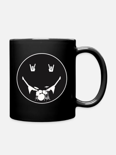 Rockige Schlagzeug Silhouette - Tasse einfarbig - Schwarz