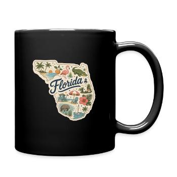 Autocollant vintage de plage de l’État de Floride - Mug uni - noir - Droite