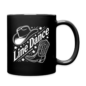 Line Dance Cowboy Motiv Hut Boots - Tasse einfarbig - Schwarz - Rechts