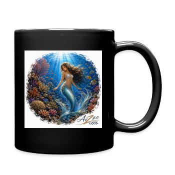 Unterwasser-Meerjungfrau in der  Korallen Welt - Tasse einfarbig - Schwarz - Rechts