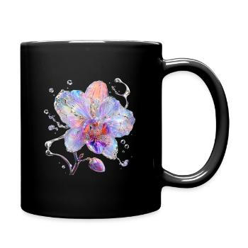 Irisierende Orchidee in Wassersplittern - Tasse einfarbig - Schwarz - Rechts
