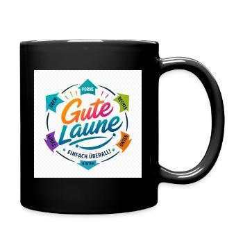 Gute Laune Kreis Farbig Positiv - Tasse einfarbig - Schwarz - Rechts