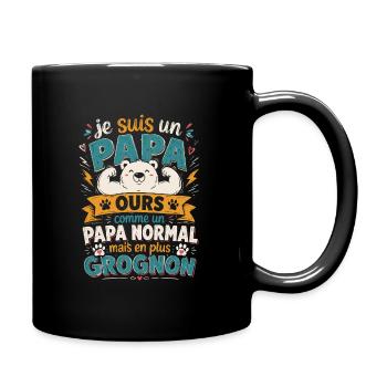 Je suis un papa ours comme un papa normal cadeau - Mug uni - noir - Droite