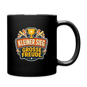 Kleiner Sieg Große Freude Trophy - Tasse einfarbig - Schwarz - Rechts