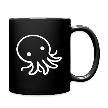 Reclining Octopus One Line Sea Motif - Full Colour Mug - black - Right