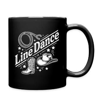 Line Dance Western Boots Hat Logo - Tasse einfarbig - Schwarz - Rechts