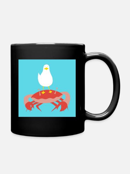 Crab-n-Gull türkis - Tasse einfarbig - Schwarz