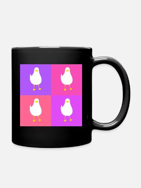 MeinsMeinsMeins - rosa Möwen Pop up - Tasse einfarbig - Schwarz